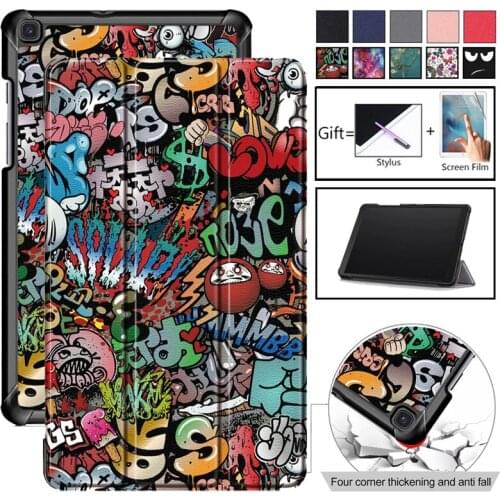Printed Cover Case for Samsung Galaxy Tab A 8.0 SM T290 T295 T297 2019 Tab A 8" SM-T290 SM-T295 Protective Skin PU Leather Case