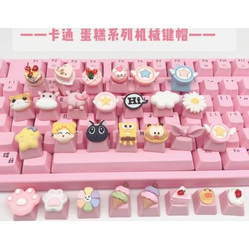 Custom Cute pink DIY Keycaps Mechanical keyboard Caps Cherry Mx Personalized Cartoon single PBT Key Cap Game