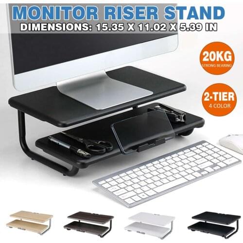 Multifunction Computer Monitor Stand Riser Desk Organizer for Laptop Computer Monitor Holder Bracket Home Office Screen Shelf