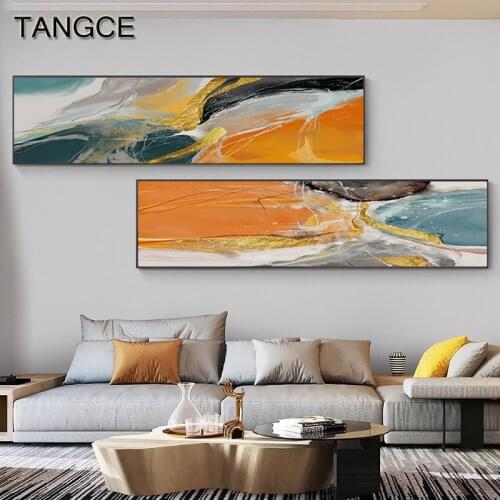 Modern Abstract Golden Canvas Posters Prints Watercolour Wall Painting Nordic Pictures Classic Background Bedroom Decor Wall Art
