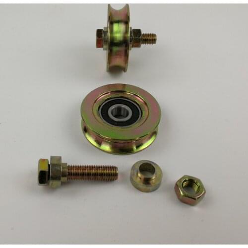 2.5 inch diameter 58mm sliding gate/wire rope pulley/rollers/wheels with U-groove and one pcs 6201RS bearing bore 12mm. 2pcs/lot