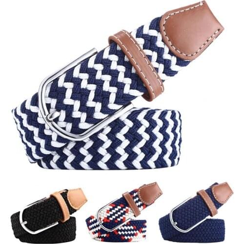 Belt Adjustable Braided Unisex Elastic Pin Buckle Waist Belt for Daily Wear Adjustable Pin Buckle Belt Elastic Pin Buckle Waist