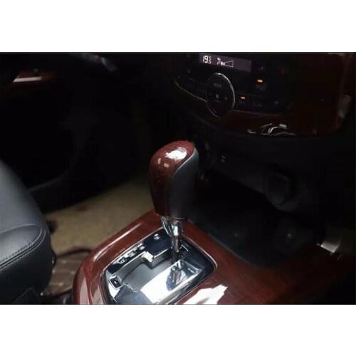 For Nissan Terra 2018 1PC Wood ABS Chrome Car Gear Shift Knob Frame Cover Trim Moldings Car Styling Auto Accessories