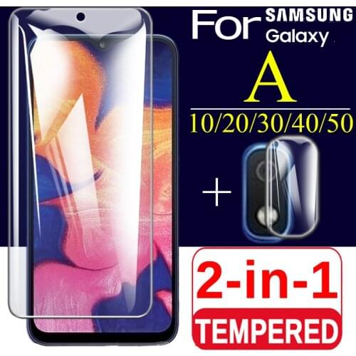 2in1 glass for Samsung galaxy a10 a20 a30 a40 a50 with camera glas protective lens a 10 20 30 40 50 screenprotector samsang 50a