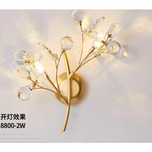 Post Modern LED Luxury Wall Lamp Gold AC95-260V K9 CrystalLing Room Bedroom Bedside Wall Fixtures Lighting Indoor