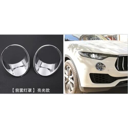 Fit For Maserati Levante 2016 Car High Quality Chrome Plated Front Fog Light Lamps Cover Bezels Styling Trim Sticker ABS 2pcs/Pa