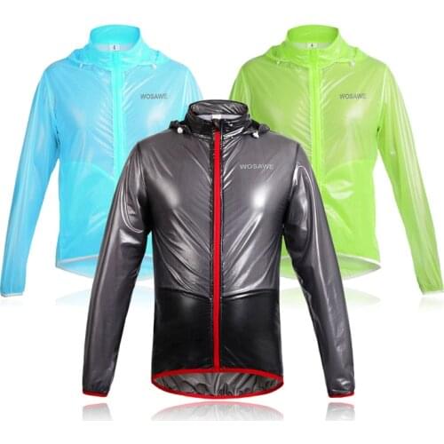 WOSAWE 3 Colors Motorcycle Rain Jacket Men Raincoat Waterproof Windproof MTB Ultralight Windbreaker Racing Sports Clothes