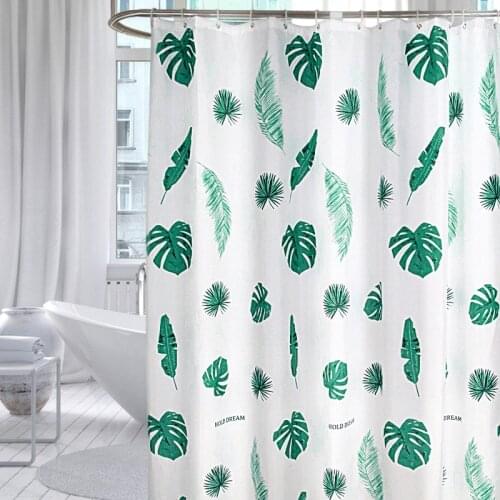 Shower Curtain Waterproof Polyester Quick-Drying Weighted Hem Shower Curtains Set for Bathroom Durable and Washable with Hooks