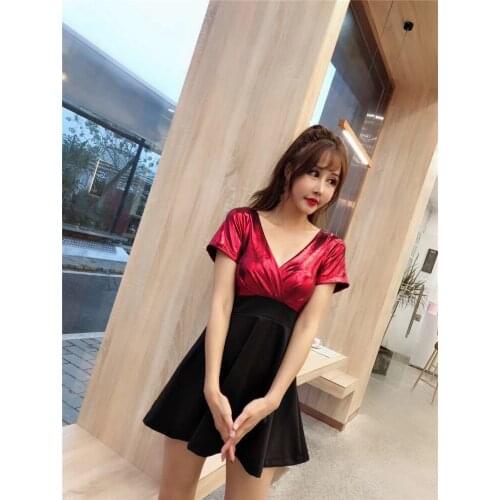 ZB4714 2021 summer new women fashion temperament show thin Ladies Low bust Sexy Deep V Dress cheap wholesale