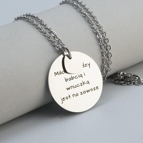 MYLONGINGCHARM 1pc 25mm Round 7x8mm heart Pendant Necklace--Miłość między babcią i wnuczką jest na zawsze