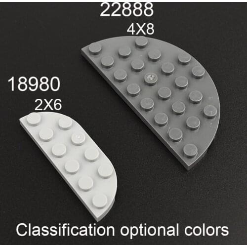 10PCS Building block 22888 18980 Plate Round Corner Double accessories parts MOC DIY Education Build Toys Brick