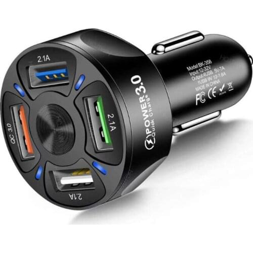 4 Ports 3 USB Car Charger Quick Charge 3.0 Universal Fast Charging in car 4 Port Dropshipping