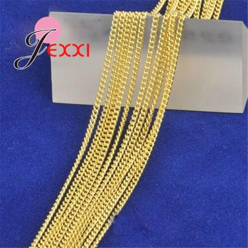 5PCS 20Inches Yellow Gold Filled Necklaces Flat Curb Chain Gold Jewelry New