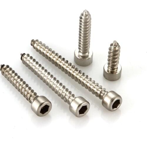 50Pcs 304 stainless steel M5*16/20/25/30/35/40/50mm Cylindrical head hex self tapping screw self tapping screw Model Screws GB70