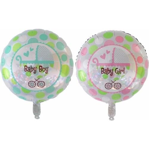 50pcs/lot Baby Shower Boy Girl Helium Foil Balloons Birthday Party Decoration Globos Party 1TH Party Suppliers