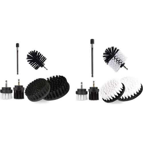 6-Part Drill Brush, with 6 Inch Extended Attachment for Tile Sealant, Wash Basin, Floor
