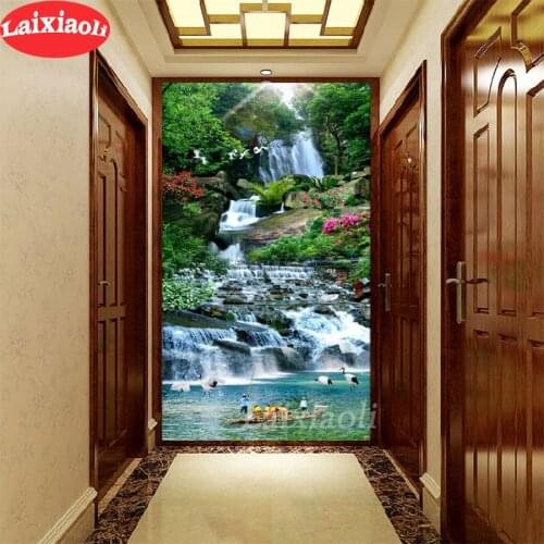 Diamond embroidery natural waterfall Mountain lake full square round drill diamond painting 5d diy diamond mosaic home decor art