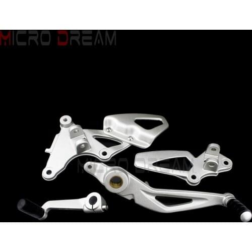 Aluminum Motorcycle Adjustable Rear Brake Gear Shift Lever Pedals Silver Footpegs Rests Mount Kit for BMW R nineT 2014-2018 R9T