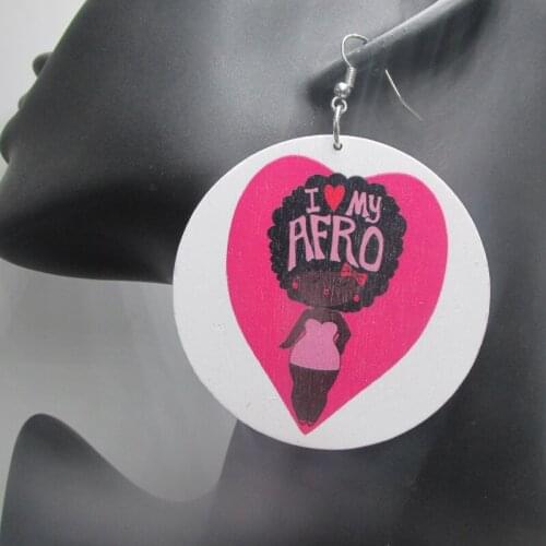 Free Shipping! I love my Afro Wood Earrings