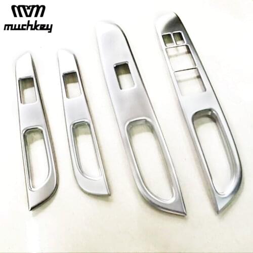 Car Interior Decorative Accessories For Nissan Note Car Inner Window Switch Cover Matte Style Or Mirror Style Abs Chrome 4Pcs