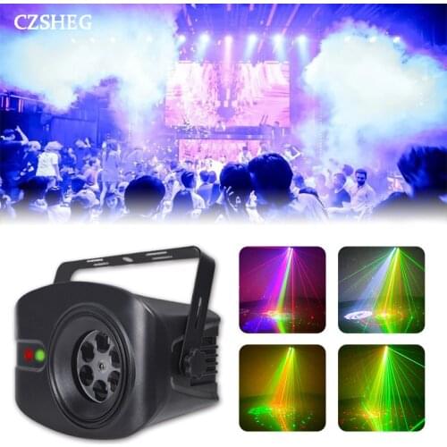 DJ Disco Light Party Light Voice Music Control dj Laser Projector Light 52 Mode RGB Effect Lamp For Party Bar Home Wedding