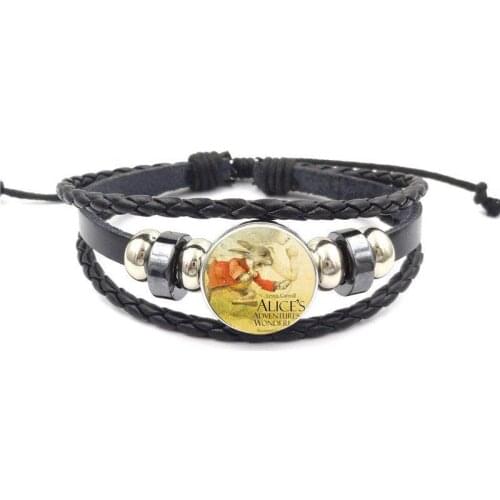 EJ Glaze Alices Adventures in Wonderland Rabbit For Women Gift Luxury Brand Jewelry With Glass Cabochon