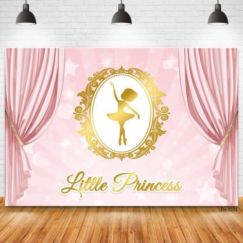 Custom Name Newborn Baby Shower Girl Princess Birthday Party Backdrops Photography Props Pink Curtain Background For Photophone