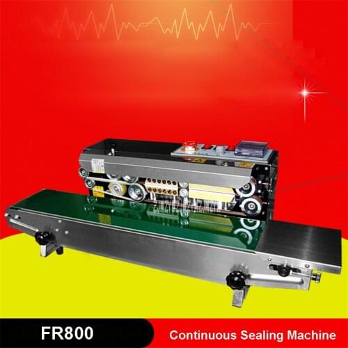 FR800 Stainless Steel Continuous Sealer Aluminum Foil Plastic Bag Sealing Machine Automatic Heat Sealing Machine 110V/220V 80W