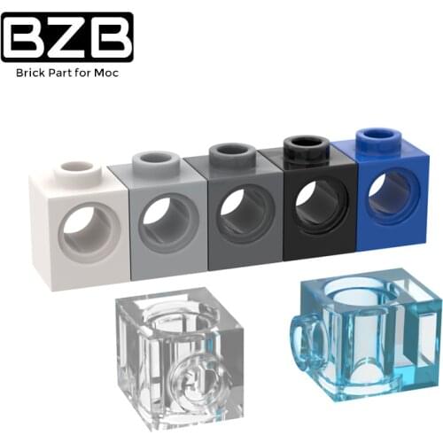 10PCS BZB MOC 6541 1x1 Brick With Hole High-tech Building Block Model Technical Brick Parts Kids DIY Toys Best Gift