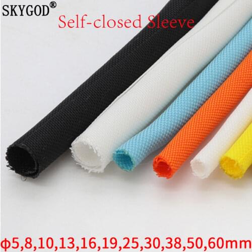 Multicolor Self Closing PET Expandable Braided Sleeve Self-Close Flexible Insulated Hose Pipe Wire Wrap Protect Cable Sock Tube