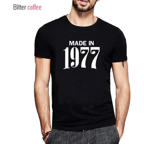 Summer NEW Tops MenS Made In 1977 44Th Birthday Retro Novelty Present O-Neck Short Sleeve Fashion Tops & Tees Plus size