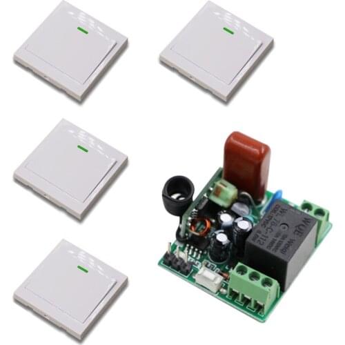 Mini Size Smart Home Wall Wireless Panel Transmitter Receiver 220V Light Lamp LED Bulb Remote Control Switch Input Output Power