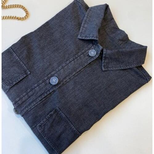 2021 Early Autumn New Washed High-grade Grey Loose And Thin Retro Denim Coat Shirt Womens Shirt