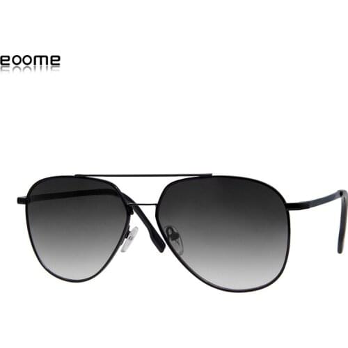 Eoome Man New Pilot Shape Metal Sunglass Best confortable green Lens noral face UV400 Nylon Lens qualitiable electroni plating