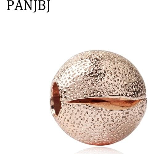 New Original Alloy Bead Rose Gold Matte Brilliance Clip Stopper Charm Fit Bracelet Necklace DIY Women Jewelry
