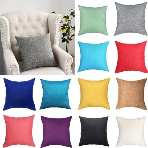 40x40cm Solid Color Linen Sofa Cushion Cover Home Car Decoration Sofa Bed Decor Decorative Pillowcase Pillow Cover Pillowslip