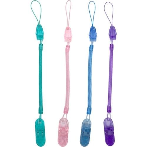 Baby Infant Toddler Dummy Pacifier Spring Soother Nipple Clip Chain Holder Strap Baby Chew Toy for Baby