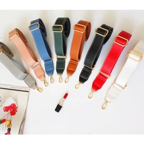 80-130cm Shoulder Bag Strap PU Leather Belt Gold Buckle Adjustable Wide Strap Bag Accessories& Parts For Women Crossbody Handbag