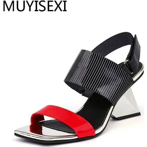 Women Sandals Strange High Heel Summer Gladiator Sandal Wedge Shoes Mixed Colors Woman Sexy Valentine Shoes HL92 MUYISEXI