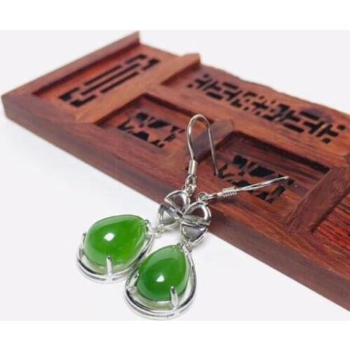 Fine Jewelry 925 Sterling Silver Jasper Tears Drop Earring For Women Fashion Christmas Gift
