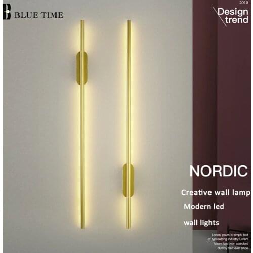 Nordic Modern LED Wall Lights For Bathroom Bedroom Living Room Bedside Lights Mirror Front Lights Gold Frame LED Wall Lamp