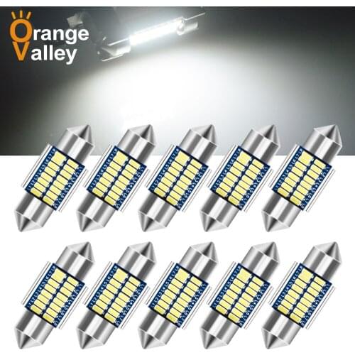 10Pcs C10W C5W LED Festoon 31mm 36mm 39mm 42mm for car Bulb Interior Reading Light License Plate Lamp White