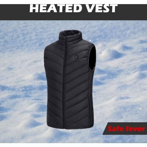 Heating Vest Warmer Thermal Waistcoat USB Powered Adjustable Temperature High Collar Zipper Design for Climbing Skiing Hiking