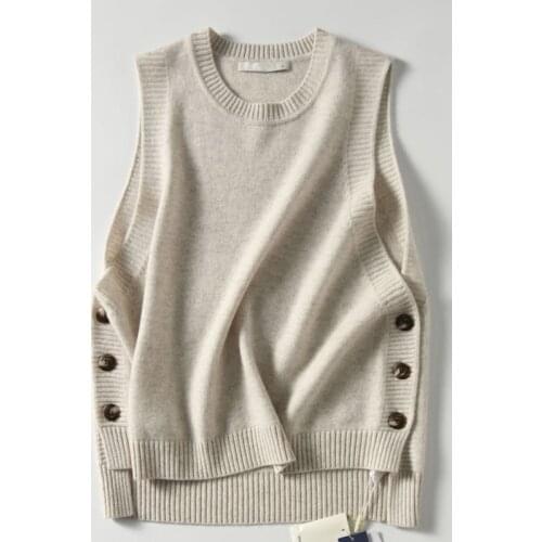 Knitted Vests Women Top O-neck Solid Tank Blusas Mujer De Moda Spring Autumn Sweater Vest Fashion Female Sleeveless Casual Tops