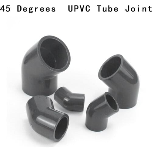 UPVC Tube Joint Connector 45 Degrees Elbow Aquarium Fish Tank Pipe Joints Garden Water Connectors 1 Pcs