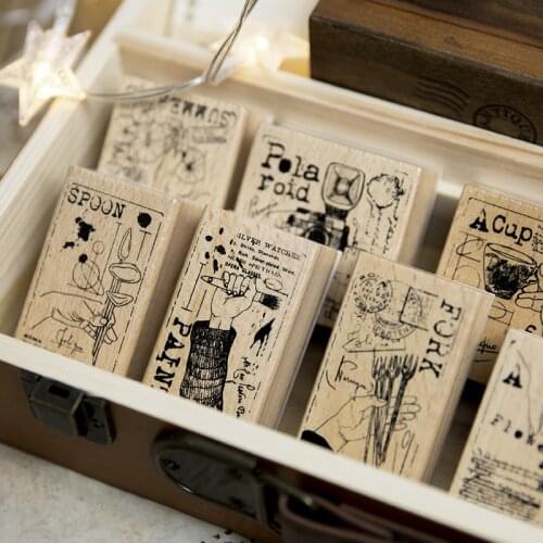 XINAHER Vintage gesture stamp DIY wooden rubber stamps for scrapbooking stationery scrapbooking standard stamp