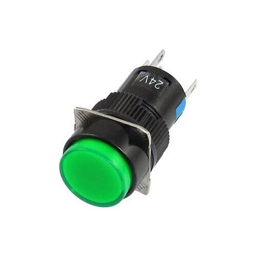 Green Momentary Action Start Push Button Switch 5 Pins SPDT AC 3A/250V DC 5A/30V