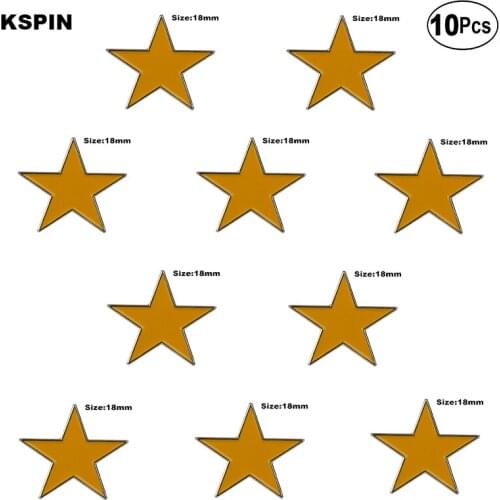 Yellow Star Lapel Pin Badge Lapel Pin Flag badge Brooch Pins Badges 10Pcs a Lot