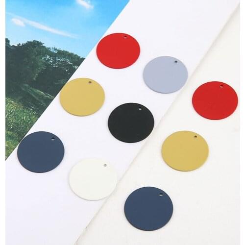 10pcs korean style women earrings Alloy frosted paint color rubber paint 23mm wafer DIY jewelry earrings accessories materials