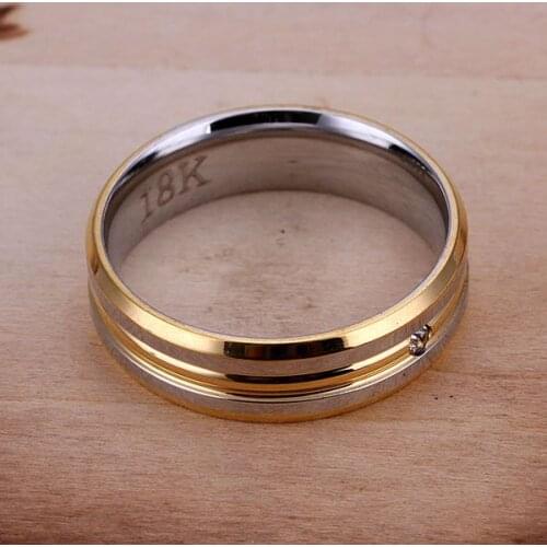 DT-R100 Hot Sale Stainless Steel Fine Fashion Jewelry Wholesale Charms Jewelry Gifs For Girl Women Fashion Inlaid Rings 18-K